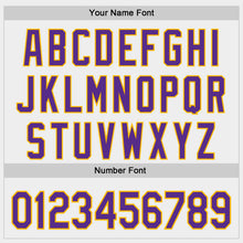 Load image into Gallery viewer, Custom White Purple-Gold Authentic Baseball Jersey
