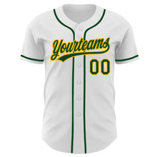 Load image into Gallery viewer, Custom White Green-Gold Authentic Baseball Jersey
