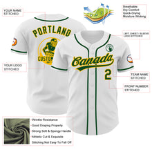 Load image into Gallery viewer, Custom White Green-Gold Authentic Baseball Jersey
