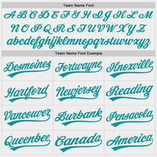 Load image into Gallery viewer, Custom White-Teal Authentic Baseball Jersey
