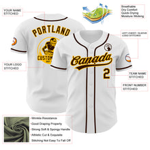 Load image into Gallery viewer, Custom White Brown-Gold Authentic Baseball Jersey
