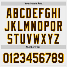 Load image into Gallery viewer, Custom White Brown-Gold Authentic Baseball Jersey
