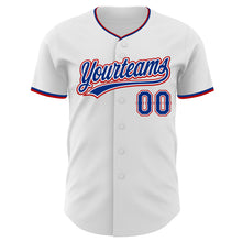 Laden Sie das Bild in den Galerie-Viewer, Custom White Royal-Red Authentic Baseball Jersey
