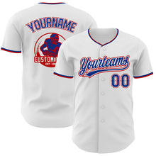 Laden Sie das Bild in den Galerie-Viewer, Custom White Royal-Red Authentic Baseball Jersey
