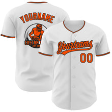 Load image into Gallery viewer, Custom White Orange-Black Authentic Baseball Jersey
