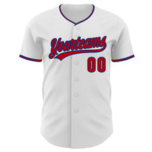 Laden Sie das Bild in den Galerie-Viewer, Custom White Red-Royal Authentic Baseball Jersey
