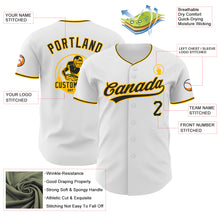 Load image into Gallery viewer, Custom White Black-Gold Authentic Baseball Jersey
