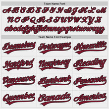 Load image into Gallery viewer, Custom White Crimson-Black Authentic Baseball Jersey
