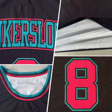 Charger l&#39;image dans la galerie, Custom Reversible Black Neon Pink-Aqua Double Side Basketball Jersey
