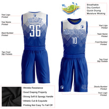 Charger l&#39;image dans la galerie, Custom Royal White Round Neck Sublimation Basketball Suit Jersey
