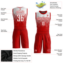 Load image into Gallery viewer, Custom Red White Round Neck Sublimation Basketball Suit Jersey
