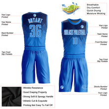Charger l&#39;image dans la galerie, Custom Navy Powder Blue-White Round Neck Sublimation Basketball Suit Jersey
