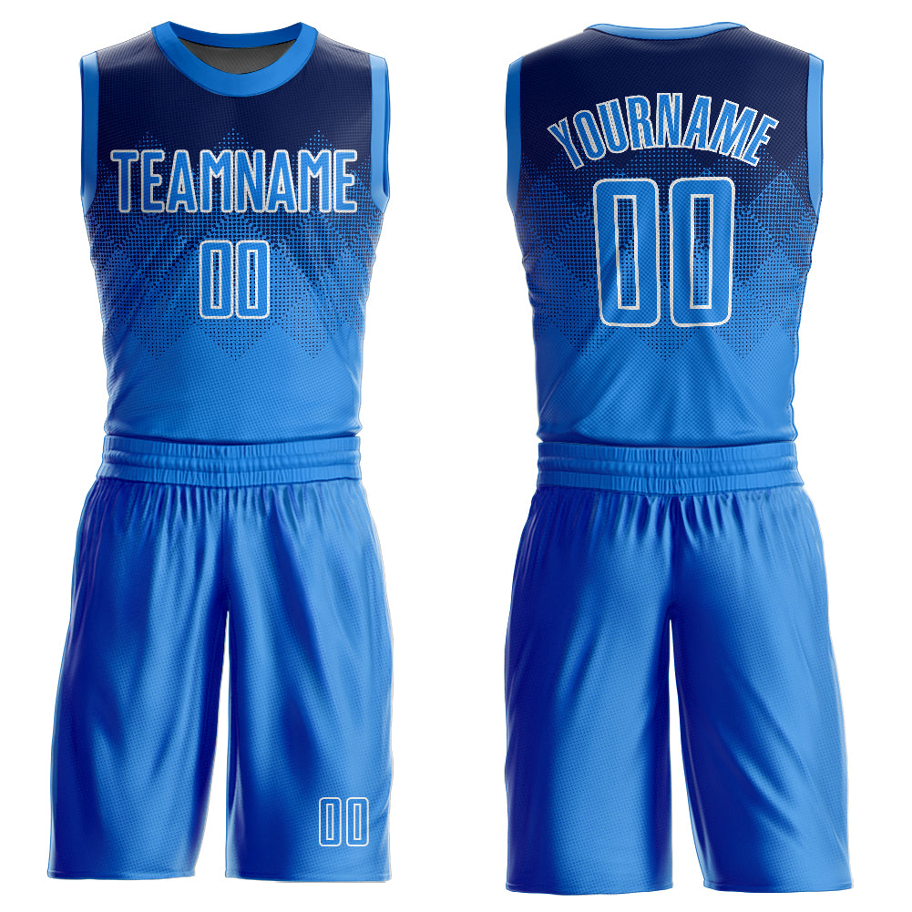 Cheap Custom Navy Electric Blue-White Round Neck Sublimation Basketball  Suit Jersey Free Shipping – CustomJerseysPro