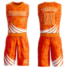 Laden Sie das Bild in den Galerie-Viewer, Custom Bay Orange White Wind Shapes Round Neck Sublimation Basketball Suit Jersey
