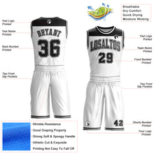 Laden Sie das Bild in den Galerie-Viewer, Custom White Black Color Block Round Neck Sublimation Basketball Suit Jersey
