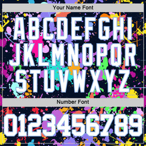 Custom Graffiti Pattern White Light Blue-Black Splash Round Neck Sublimation Basketball Suit Jersey