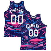 Laden Sie das Bild in den Galerie-Viewer, Custom Figure White-Pink Fluid Art Round Neck Sublimation Basketball Suit Jersey
