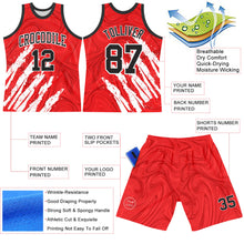 Load image into Gallery viewer, Custom Red Black-White Splash Round Neck Sublimation Basketball Suit Jersey
