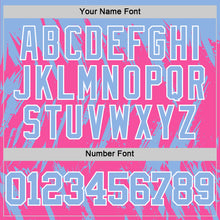 Load image into Gallery viewer, Custom Pink Light Blue-White Abstract Sharp Shape Fragment Art Round Neck Sublimation Basketball Suit Jersey
