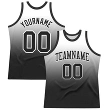 Load image into Gallery viewer, Custom White Black Fade Fashion Round Neck Sublimation Basketball Suit Jersey
