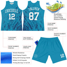 Laden Sie das Bild in den Galerie-Viewer, Custom Panther Blue White Splash Round Neck Sublimation Basketball Suit Jersey

