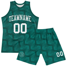 Load image into Gallery viewer, Custom Green White Line Round Neck Sublimation Basketball Suit Jersey

