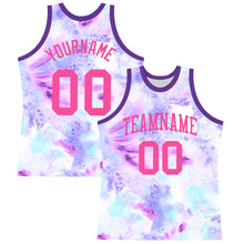 Load image into Gallery viewer, Custom Tie Dye Pink-Purple Round Neck Sublimation Basketball Suit Jersey
