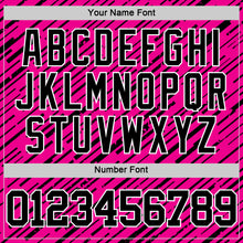 Load image into Gallery viewer, Custom Pink Black-White Line Round Neck Sublimation Basketball Suit Jersey
