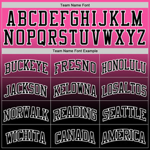 Custom Pink Black-White Fade Fashion Round Neck Sublimation Basketball Suit Jersey