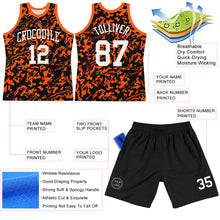 Laden Sie das Bild in den Galerie-Viewer, Custom Black White-Orange Fluid Art Round Neck Sublimation Basketball Suit Jersey
