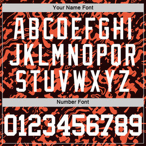 Custom Black White-Orange Fluid Art Round Neck Sublimation Basketball Suit Jersey