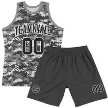 Laden Sie das Bild in den Galerie-Viewer, Custom Camo Black-White Round Neck Sublimation Salute To Service Basketball Suit Jersey
