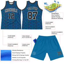 Laden Sie das Bild in den Galerie-Viewer, Custom Blue Black-White Arrow Shape Round Neck Sublimation Basketball Suit Jersey
