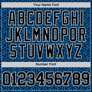 Custom Blue Black-White Arrow Shape Round Neck Sublimation Basketball Suit Jersey