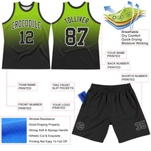 Laden Sie das Bild in den Galerie-Viewer, Custom Neon Green Black-White Fade Fashion Round Neck Sublimation Basketball Suit Jersey
