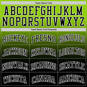 Custom Neon Green Black-White Fade Fashion Round Neck Sublimation Basketball Suit Jersey