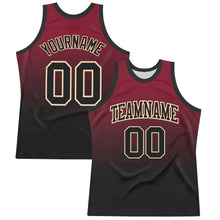 Laden Sie das Bild in den Galerie-Viewer, Custom Crimson Black-Cream Fade Fashion Round Neck Sublimation Basketball Suit Jersey
