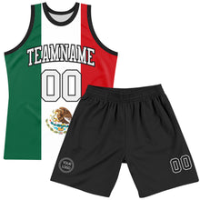 Load image into Gallery viewer, Custom Kelly Green White Red-Black Mexican Flag Round Neck Sublimation Basketball Suit Jersey
