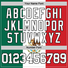 Load image into Gallery viewer, Custom Kelly Green White Red-Black Mexican Flag Round Neck Sublimation Basketball Suit Jersey
