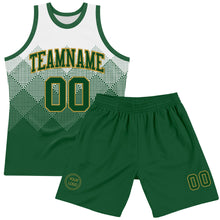 Laden Sie das Bild in den Galerie-Viewer, Custom White Green-Old Gold Gradient Square Shapes Round Neck Sublimation Basketball Suit Jersey
