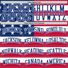 Загрузить изображение в средство просмотра галереи, Custom Red Royal-White American Flag Round Neck Sublimation Basketball Suit Jersey
