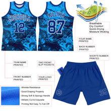 Load image into Gallery viewer, Custom Tie Dye Royal-White Round Neck Sublimation Basketball Suit Jersey
