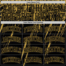 Load image into Gallery viewer, Custom Black Old Gold Splash Round Neck Sublimation Basketball Suit Jersey
