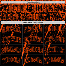 Laden Sie das Bild in den Galerie-Viewer, Custom Black Orange Splash Round Neck Sublimation Basketball Suit Jersey
