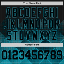 Загрузить изображение в средство просмотра галереи, Custom Black Teal Gradient Square Shapes Round Neck Sublimation Basketball Suit Jersey
