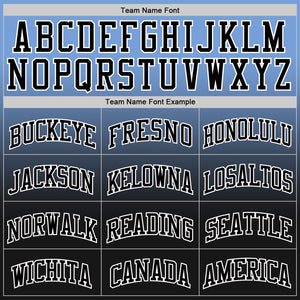 Custom Powder Blue Black-White Fade Fashion Round Neck Sublimation Basketball Suit Jersey