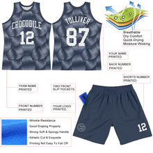 Laden Sie das Bild in den Galerie-Viewer, Custom Steel Gray White Line Round Neck Sublimation Basketball Suit Jersey
