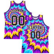 Laden Sie das Bild in den Galerie-Viewer, Custom Tie Dye Black-White Round Neck Sublimation Basketball Suit Jersey
