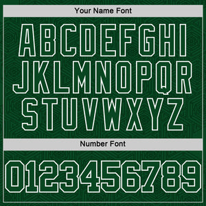 Custom Green White Geometric Shape Round Neck Sublimation Basketball Suit Jersey