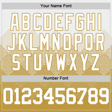 Load image into Gallery viewer, Custom White Old Gold Gradient Square Shapes Round Neck Sublimation Basketball Suit Jersey
